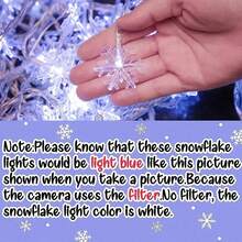 Luzes de Corda em Forma de Floco de Neve com LED para Natal - Alimentadas por Bateria, Sem Fio, Opções de 10/20/40/80 LEDs, Para Decoração de Feriados, Suprimentos para Festas, Decoração de Casa e Quarto, Presentes de Aniversário e Natal