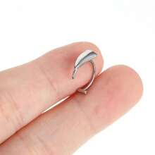 2PCS Stainless Steel Fake Lip RingLip Piercing Jewelry Vampire Teeth Wolf Tooth Lip Studs  Personalized Fangs For Women Men - như hình ảnh - Xem 6