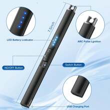 Electric Arc Windproof Lighter Flameless USB Rechargeable Lighter With For Candle BBQ Camping - Bạc - Xem 4