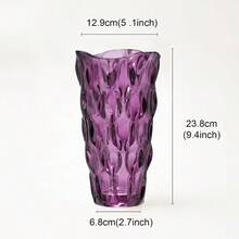 Glass Vases For Flowers Unbreakable Thickened Morden Vase For Tables Centerpieces,Colorful,Vintage And Clear Rose Large Flower Vases For Bouquet Unique Gifts - 紫色 - 查看 4