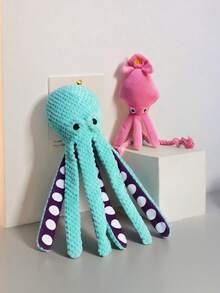 1 件宠物章鱼毛绒玩具，带声音和吱吱声，适合狗和猫的互动咀嚼玩具，由柔软的灯芯绒材料制成 - 薄荷綠 - 查看 15