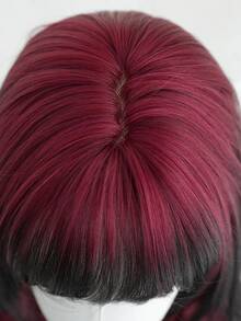 NAMM 30 Inch Red Ombre Black Long Wavy Wig Loose Long Body Wave Wig For Women , Gorgeous Fluffy Synthetic Wig With Bangs Natural Appearance Very Soft Synthetic Heat Resistant Fiber Hair, Beautiful Full Machine Hair Wig Suitable For Fashion Girls Daily,Anime Or Costume Cosplay Decoration,Music Festival Dance Party Street Wear Use(Gradient Black White) - Màu đỏ ombre - Xem 6