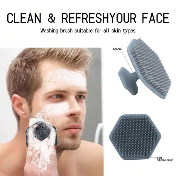 Soft Silicone Face Cleansing Brush, Unisex, Waterproof, Anti-Slip Facial Brush For Skin Care, Exfoliation