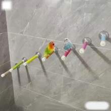 7-Color Bird Bath Perch With Suction Cup Base, Parrot Shower Perch, Window And Shower Adhesive Installation, Easy To Clean, Sturdy Installation, Comes With 1 Replacement Strap, Suitable For Smooth Surfaces - Multicolor - View 5