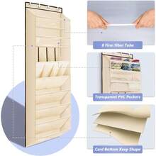 1 Pack Over The Door Shoe Organizer 68 Exlarge Deep Pockets Hanging Shoe Organizers 8Tier Shoe Rack For Closet Shoe Holder For Boots Over Door Organizer In Home RV Dorm Beige