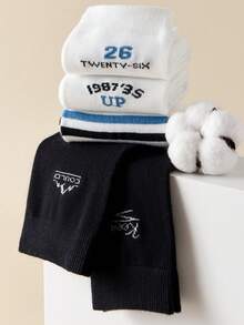 10/5/1 Pair Men Anti-Odor Moisture Wicking Simple Versatile Running Sports Socks, Autumn/Winter Long Tube Couple Socks, Black & White Casual Socks, Comfortable Soft Classic Socks For Students