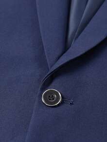 Men's Suit, Men's Solid-Color 2-Piece Suit, Including A Slim-Fit Single-Breasted Solid-Color Suit Jacket + Dress Pants, Business Elegant And Casual, Suitable For Gifting, Daily Leisure, Business, Weddings, Dances, Work Commutes, And Other Occasions - Màu xanh hải quân - Xem 9