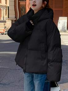 Women Winter Coats - Black - View 1