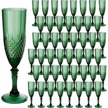 Plastic Champagne Flutes, Dark Green Plastic Wine Glasses Goblets Reusable Champagne Flute For Weddings, Bachelor Parties, Toasting, And Events - Giáng sinh xanh - Xem 1