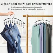 4 Pack Organizador Closet, Organizador de Closet, Ganchos para Pantalones, con 10 Clips, Organizadores para Metal Puede Sujetar Pantalones, Faldas, Sombreros - 4 Pago - Ver 5