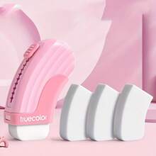 1 Set Curved Handle Erasers, Comfortable For Students, No Residue, Replaceable Eraser Heads