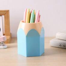 1/2/5pcs Pencil Shaped Cups, Suitable For Classroom Pencil Dispenser, Bulk Cute Pencil Storage Box, Desktop Colorful Makeup Brush Container, Decor For School, Home And Office, Great Back To School Gift, Birthday Gift For Friends, Halloween, Christmas Holiday Present
