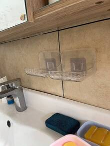 Wandmontierter Seifenhalter mit Saugnapf, kreativer Abtropfhalter für Badezimmer & Toilette - Verschiedenfarbig - Übersicht 4