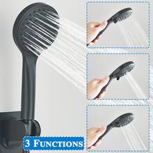 Shower Head With Handheld Spray, High-Pressure 8-Inch Rain Shower Head Set - Black - View 3