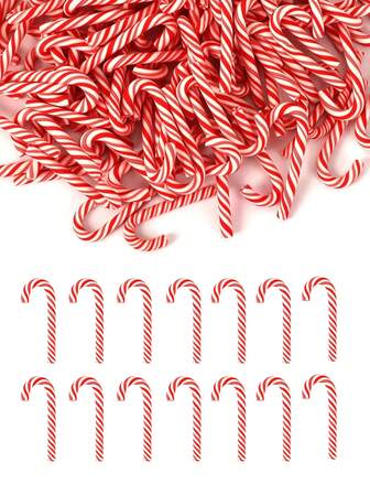 30 st mini juldekorationer med polkagrisstång, konstgjorda godisdekorationer, pepparmyntsprydnader, julbordsdekorationer, röda och vita godisvasfyllmedel för dekorationer, festgåvor, hantverk