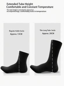 6 pares de calcetines negros gruesos de media pantorrilla, versátiles para uso diario, esenciales para otoño/invierno