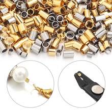 50/100 件不锈钢压接管、手链项链连接器配件、链条珠宝端连接珠、DIY 珠宝制作用品 - 定位管 - 查看 5