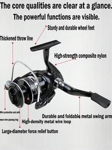1pc Fishing Reel - New Spinning Reel - 39.5 LBS Max Drag Carbon Fiber - 10+1 Stainless Steel BB For Saltwater Or Freshwater - Super Large Spool - Great Value Fishing Reel - Spinning Reel Suitable For Sea Water Freshwater 3000 4000 5000 6000 7000 8000 Spool - Ultra Smooth Ultra Light Strong Power Trout Bass Carp Gear - Stainless Steel Ball Bearing Metal Body Ice Fishing Reel