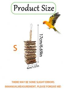 1 件手工鹦鹉玩具，纸壳，玉米壳，编织，咀嚼，绳子，牡丹，凤凰，虎皮图案，无聊救济，鸟笼挂饰（所有配件颜色随机组装） - 彩色 - 查看 8
