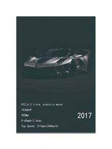 1/6 件装饰艺术风格超级跑车海报套装，高性能赛车墙面艺术，优质纸质印刷，适用于家居装饰、卧室、餐厅、工作室、客厅，无框 - 彩色 - 查看 21