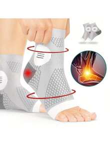 1 双优质踝部压缩袜，压缩脚套，带足弓和脚踝支撑，露趾设计，适合日常穿着和户外活动 - 彩色 - 查看 24