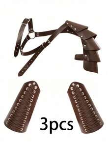 1pc/2pcs/3pcs Medieval Renaissance Costume Accessories Set, Knight Shoulder & Wrist Guards, Viking Style Cosplay Props (Suitable For Halloween, Carnival)