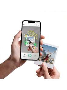 FujiFilm SQ Link Mobile Photo Printer (Includes 20 Sheets Of Photo Paper) Square-Shaped High-Definition Output Wireless Bluetooth Quick Connect For Student Gatherings And Home Sharing (White)