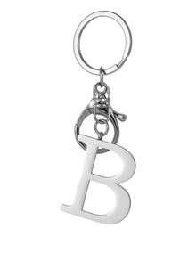 1pc Elegant Silver Letter Keychain, A-Z Alphabet Pendant, Fashionable Alloy Key Chain, Can Be Hung On Bags Or Car Keys, Perfect Accessory For Daily Use, Also A Great Gift For Couples, Friends And Family - Multicolor - View 22