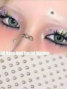 165pcs Non-Piercing Self-Adhesive Waterproof Reusable Sticker - Multi-Purpose Body Decoration Jewelry - 銀色 - 查看 3