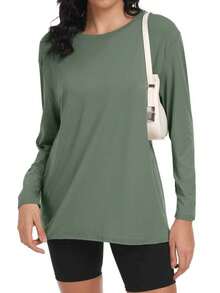 TELALEO 4 Packs Workout Plus Size T Shirts For Women, Short Sleeve Baggy Athletic Gym Shirts Tops Tees - Multicolor - View 4