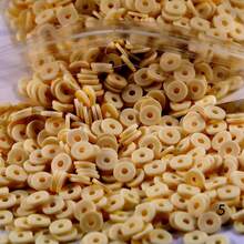 2000 piezas de cuentas de arcilla blanca para hacer pulseras, cuentas redondas planas de arcilla polimérica de 6 mm, cuentas espaciadoras Heishi para hacer joyas, aretes, pulseras, collares