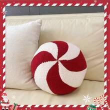 聖誕長毛絨紅色的&白色糖果球