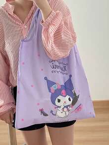 Sacoșă de cumpărături pliabilă Sanrio pentru familie, modele drăguțe de desene animate (Hello Kitty, My Melody, Kuromi), opțiune reutilizabilă, portabilă pentru cumpărături zilnice, elegantă pentru adolescenți, iubitori de Kawaii, material din poliester durabil, material rezistent la rupere, ușor de curățat