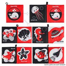 1pc High Contrast Baby Cloth Book, Animals Insects Cognition Soft Books Infant Crib Toys Early Educational Toy