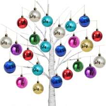 12 Pcs Mini Christmas Balls, Christmas Tree Decoration Hanging Balls, Christmas, New Year, Festival, Wedding Party Decorations,Xmas