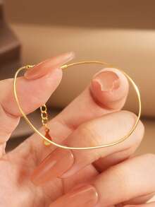 1入組S925純銀蛇骨&金色鏈條設計極簡風格&流行手環,完美禮品適用於穿戴 - 金色 - 查看 4