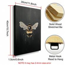 1 幅带框/无框复古蜜蜂穆迪艺术昆虫墙壁海报帆布印刷乡村深色学院风复古画，适用于宿舍、公寓、客厅、卧室、现代家居装饰 - 彩色 - 查看 12