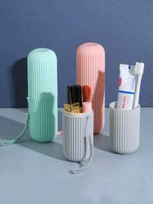 1/2pcs Portable Travel Toothbrush Box Set, Wash Cup With Lid, Toothpaste, And Toothbrush Storage Box Mouthwash Cup - 彩色 - 查看 11
