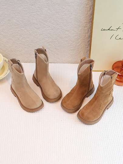 1 双女童软底防滑舒适保暖保暖内衬室内/室外休闲运动雪地靴，高帮靴，适合秋冬季