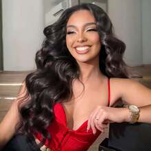 Eulisi Tóc giả ren phía trước 13x4 Body Wave, tóc thật, tóc thật đã được nhổ sẵn, mật độ 180, tóc giả ren phía trước trong suốt, tóc thật dành cho phụ nữ, tóc giả không keo 9A, tóc thật với tóc con, màu tự nhiên, highlight màu vàng mật ong P427#, thẳng, sóng cơ thể, sóng sâu, sóng nước, màu 1B/30#, tóc giả thẳng, sóng cơ thể, sóng sâu, - màu đen - Xem 9