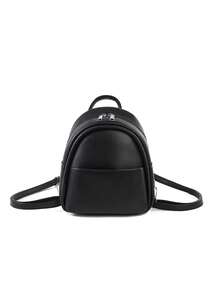 LECEY 时尚可爱轻便单肩pu小背包休闲女士出门必备小包包复古棕色迷你书包 - 黑色 - 查看 2