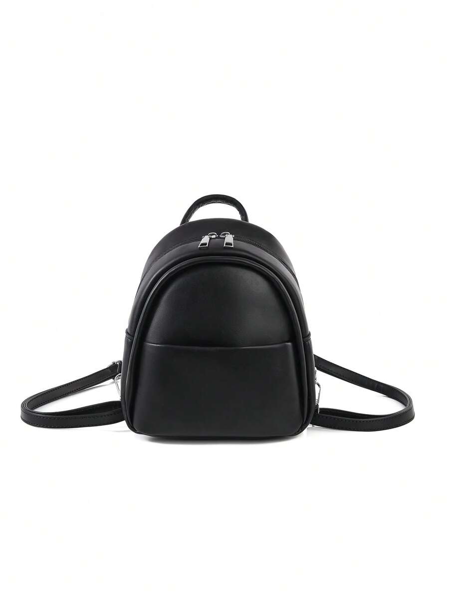 LECEY Balo nhỏ đeo vai nhẹ dễ thương thời trang, Túi xách nhỏ tiện dụng cho các quý cô đi chơi, Cặp sách mini màu nâu cổ điển - màu đen - Xem 1