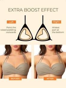 双面粘性胸罩插入物、雪白粘性胸罩插入物、粘性胸罩聚拢、自粘垫超即时提升胸罩、用于运动胸罩泳衣的聚拢比基尼垫 - 彩色 - 查看 6