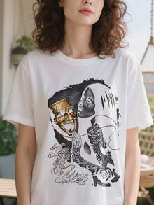 Tears-Of-A-Clown-Tattoo-Lowrider-Homies-David-Gonzales-DGA-Art-'S-T-Shirt - 白色 - 查看 3