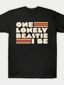 [Camiseta de motocicleta hip-hop para todas las estaciones] Ropa de motocicleta hip-hop cómoda - Una bestia solitaria, soy camiseta de cuello redondo de mangas cortas para todas las estaciones - 180g - Negro - Ver 2