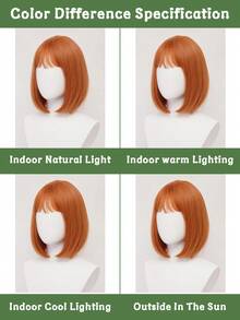 10英寸、12英寸、14英寸、18英寸短假发，直发、卷发、波浪发，刘海，中分卷发，日常假发，洛丽塔风格，万圣节，派对场合 - 彩色 - 查看 10