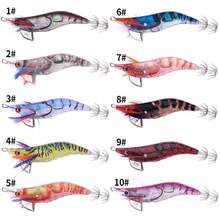 HENGJIA 2PCS 10.2cm 12.1g Squid Bait Artificial Jigging Lures Slow Sinking Squid Hooks Sea Fishing Octopus Cuttlefish Luminous Tackle Lure