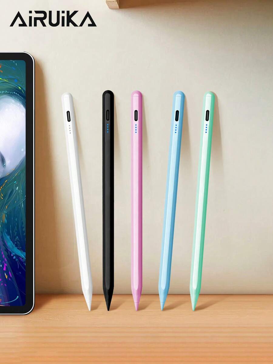 AIRUIKA 畅销 Apple Pencil 兼容电容式触控笔,具有磁吸功能,适用于 iPad、触摸屏笔 - 彩色 - 查看 1