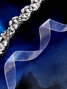 1pcs Bridal Belt Wedding Sash Belt With Crystal Rhinestones For Wedding Dress Bride Bridesmaid Gown - 銀色 - 查看 11