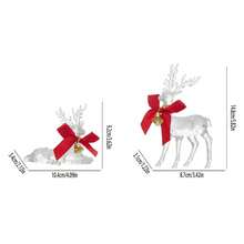 2 Pcs Christmas Reindeer Acrylic Decoration Creative White Elk Tabletop Ornament For Party Festive Decor